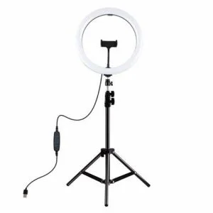 Tripode 2m con aro LED 30 cm