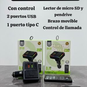 Transmisor Bluetooth FM con cargador
