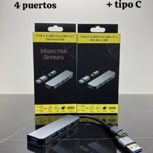 Hub USB 3.0 4 puertos Tipo c + USB
