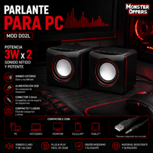 Parlante para PC 3Wx2